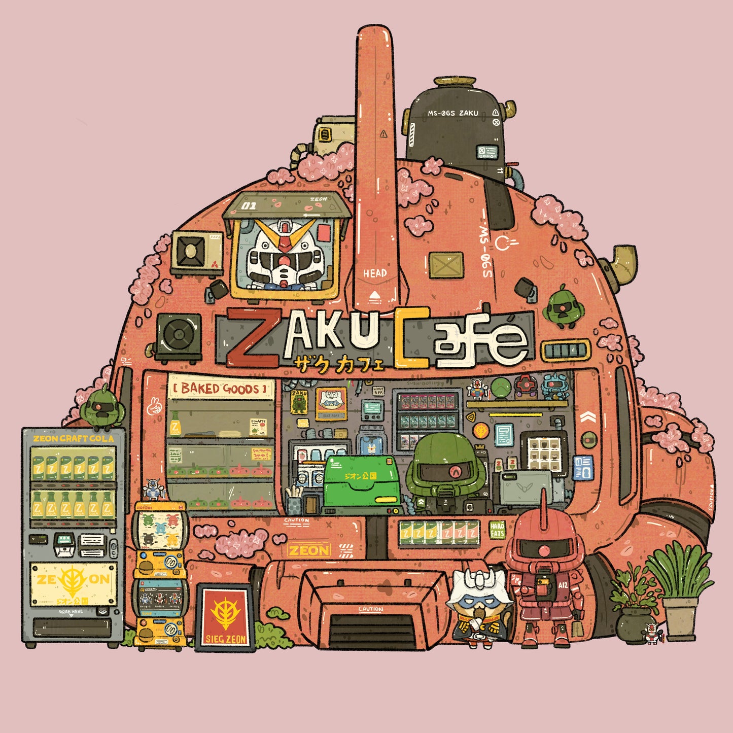 Char's Zaku Cafe Art Print