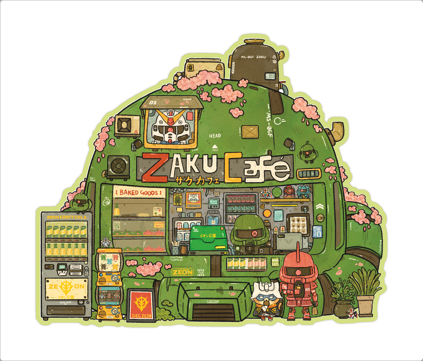 Zaku Cafe Vinyl Sticker