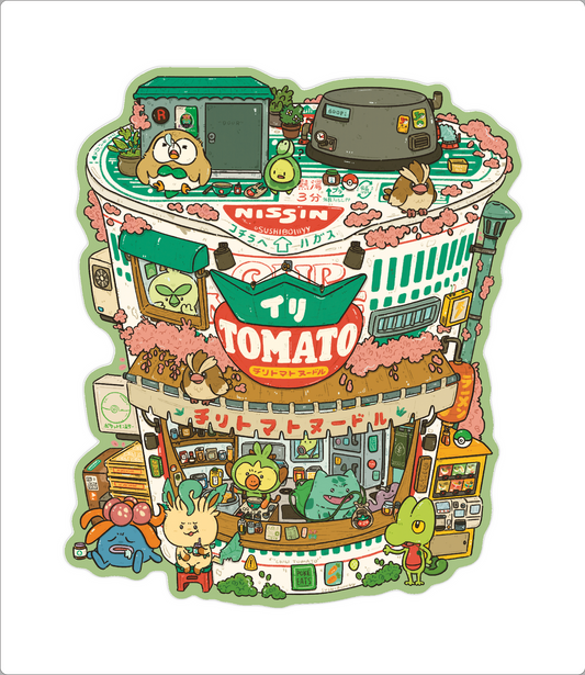 Chili Tomato Noodle Vinyl Sticker (Grass Pokemon)
