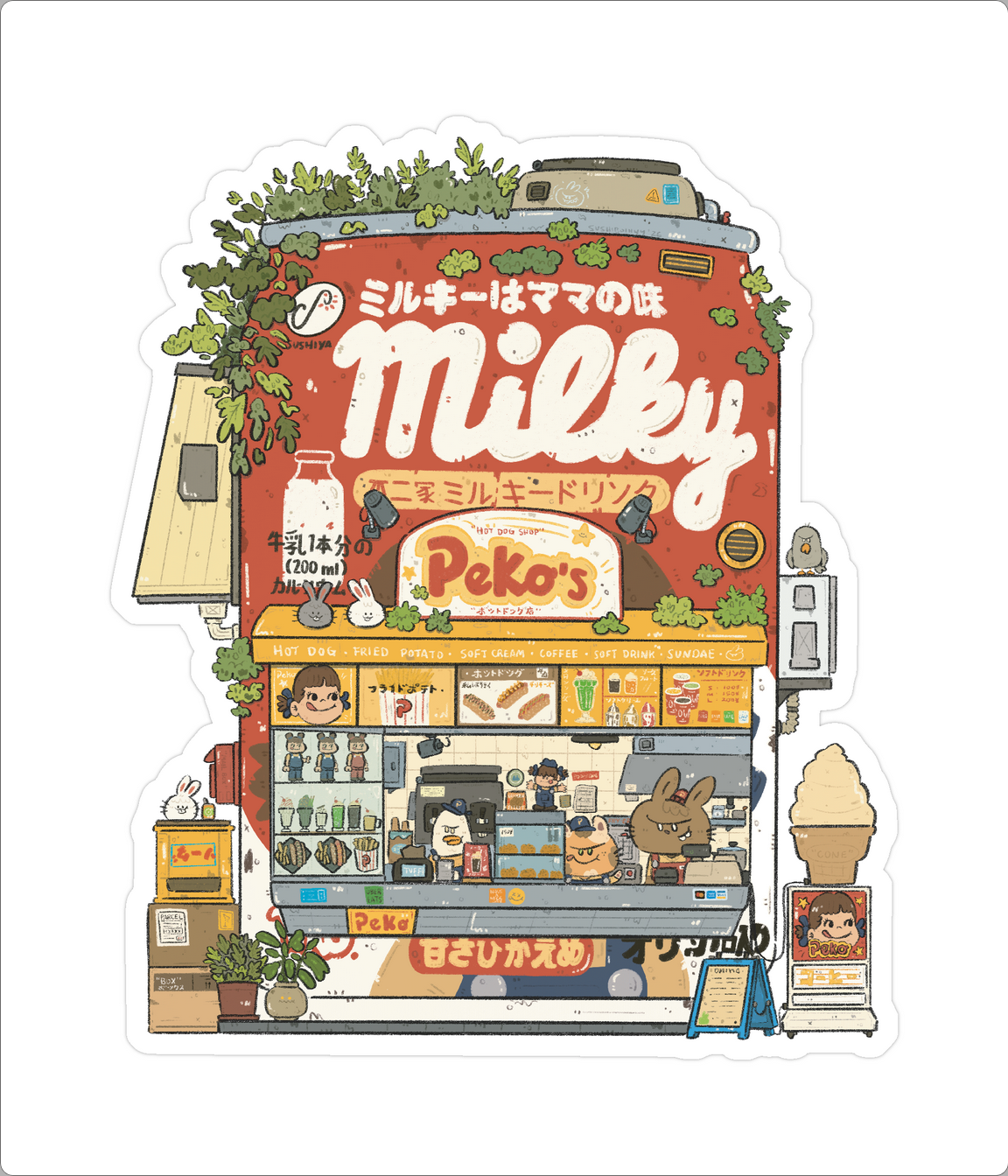 Peko Chan's Snack Shop Vinyl Sticker