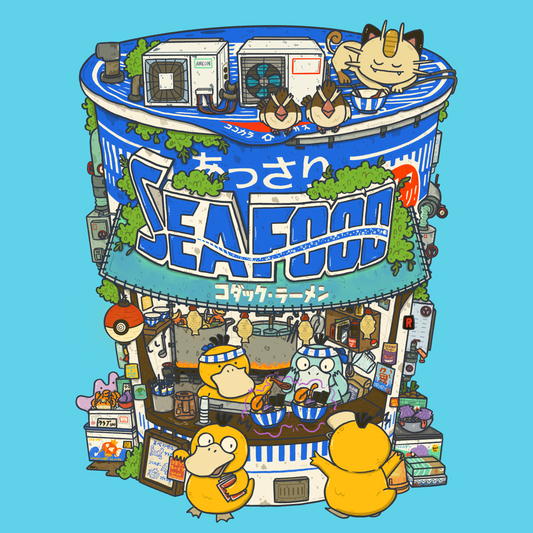 Psyduck Seafood Ramen Art Print