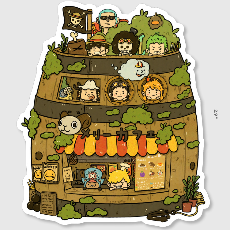 One Piece Cafe Vinyl Sticker